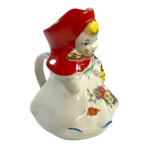 Vintage Hull Little Red Riding Hood Creamer Pitcher Hand-Painted Floral Design